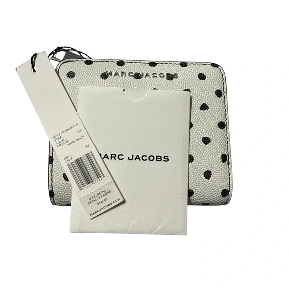 Marc Jacobs White and Black Polka Dot Wallet - Picture 1 of 6